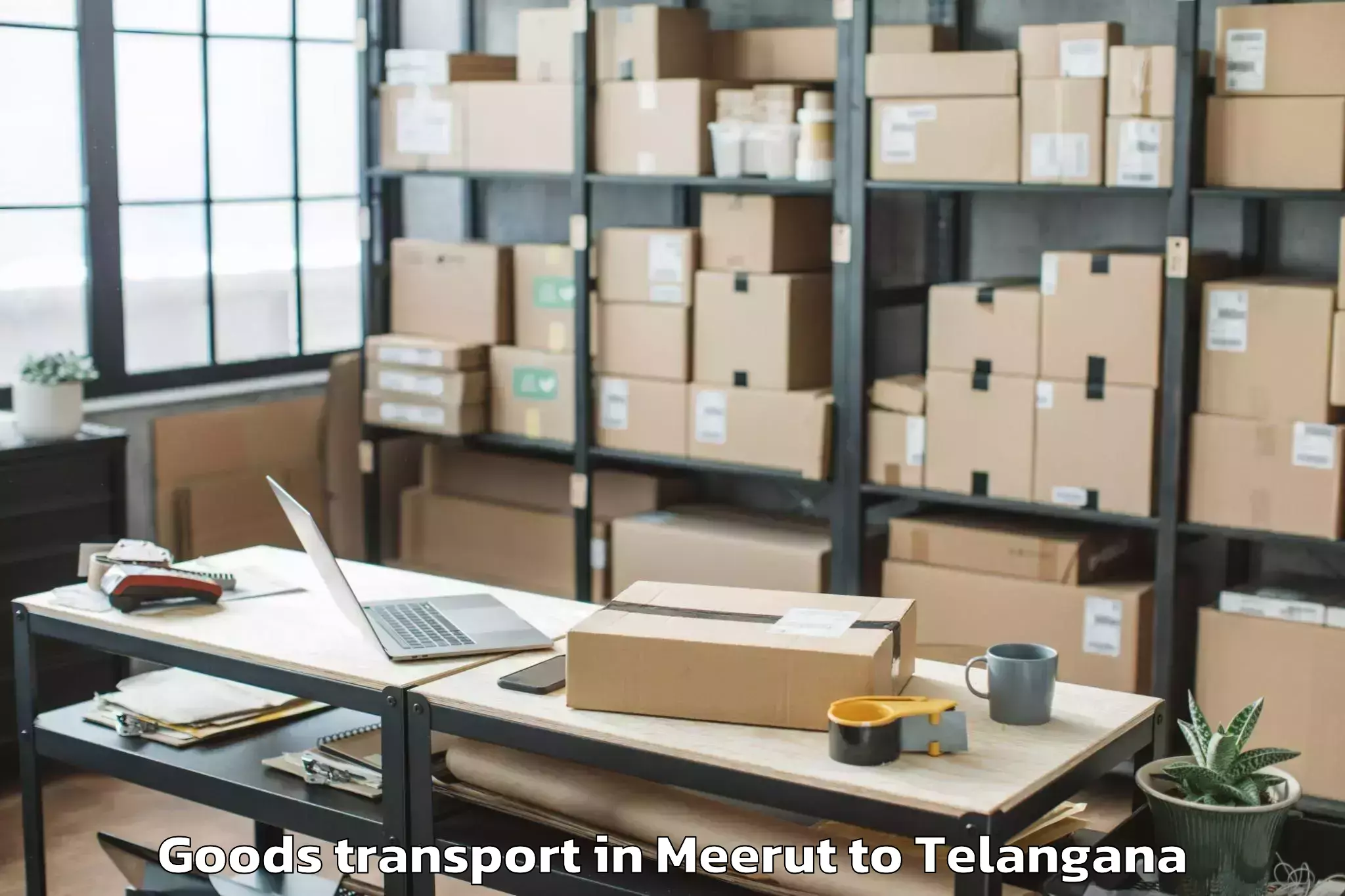 Reliable Meerut to Mominpet Goods Transport